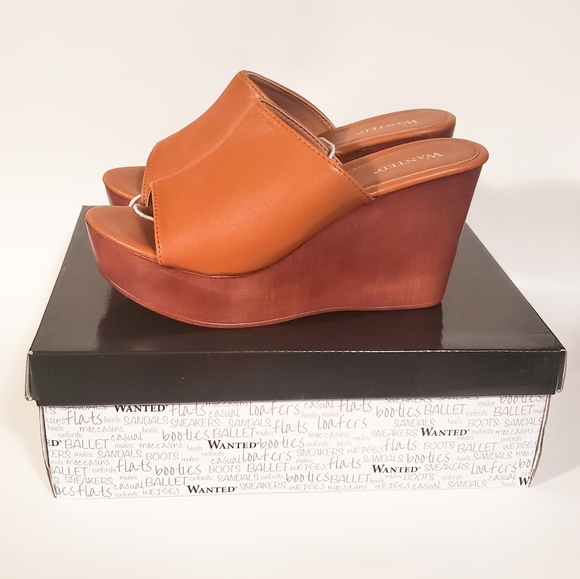 Wanted Shoes - Wanted Tan London Wedges